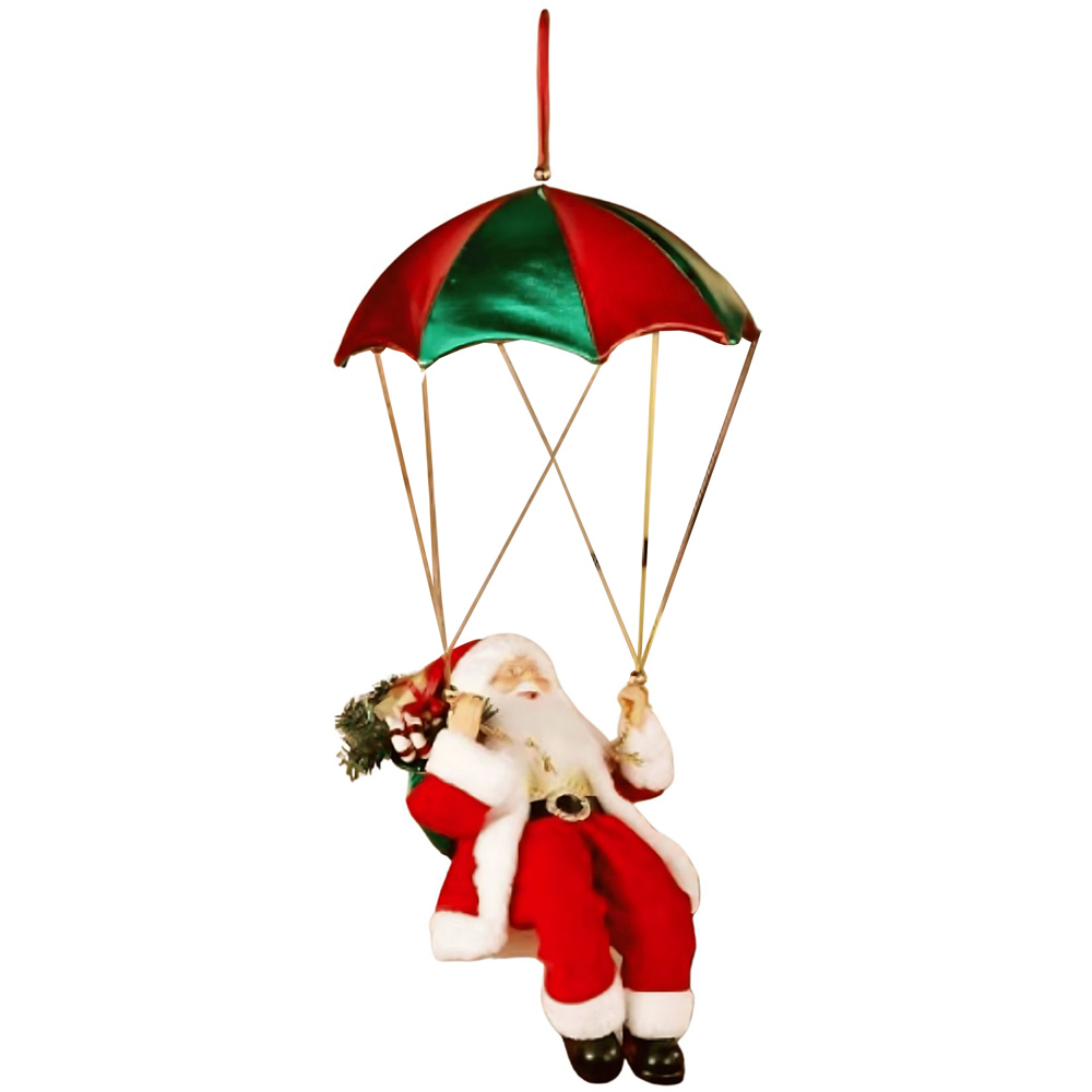 Samuel Alexander Parachuting Santa Hanging Christmas Decoration 60cm Image 1