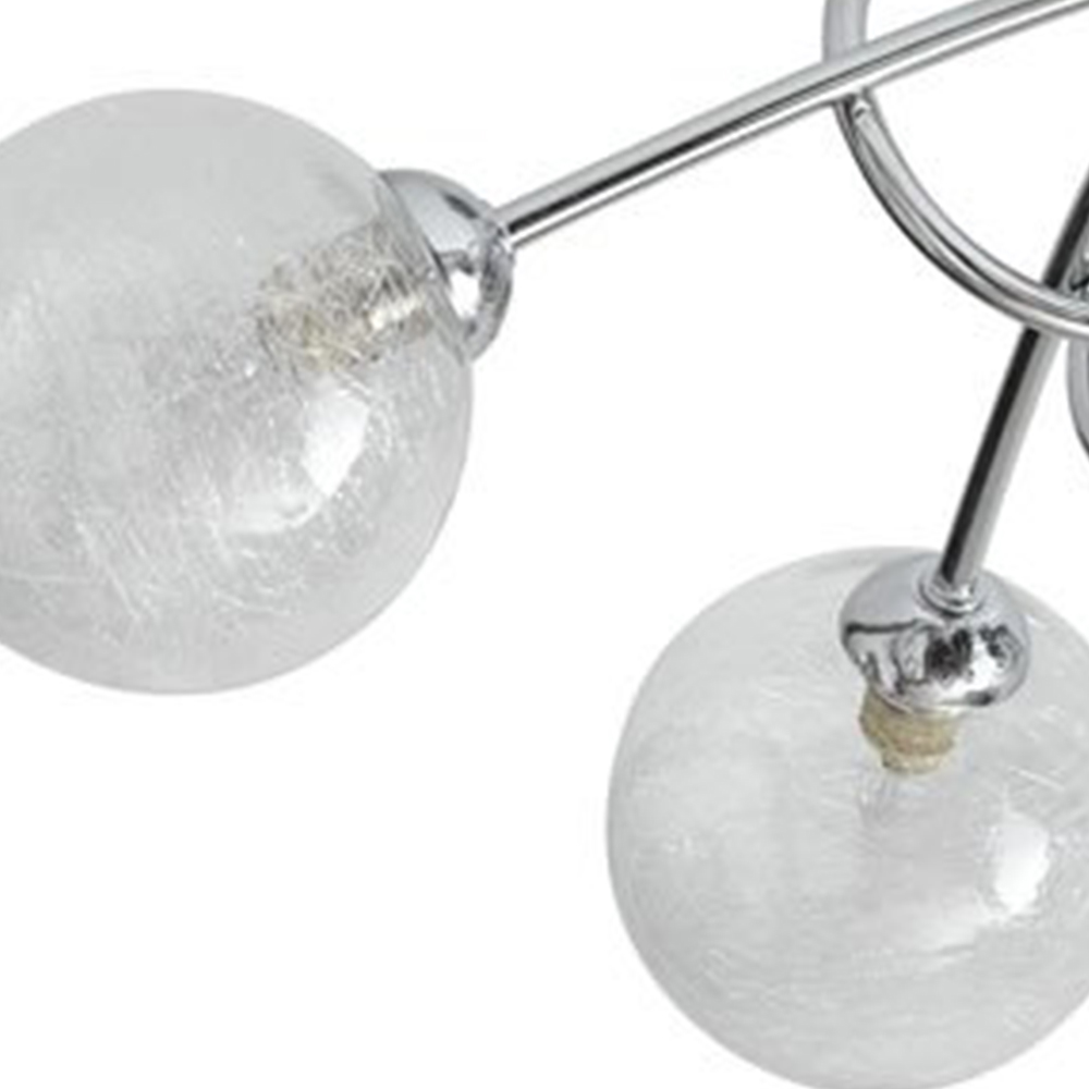 Wilko Sorrento 5 Arm Metal Ceiling Light with Crackle Effect Glass Shades Image 4