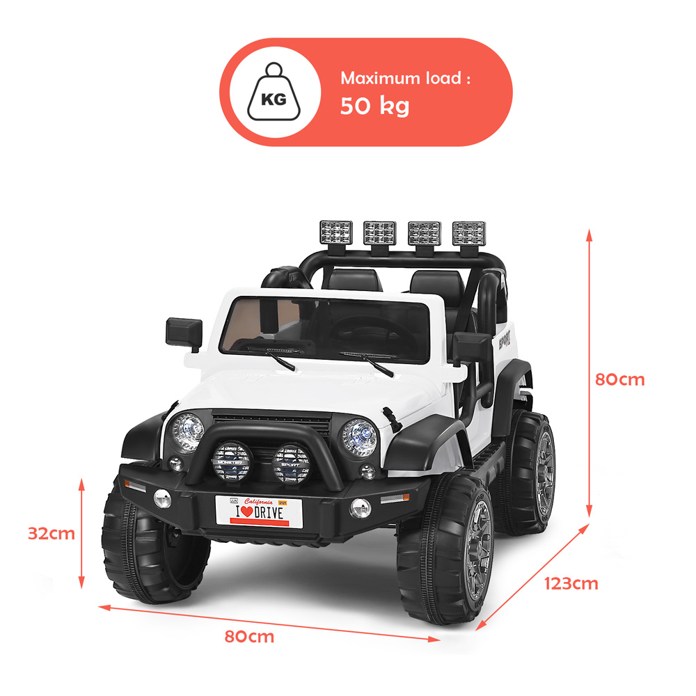 Costway White Electric Kids Ride On Truck with Remote Control 12V Image 9