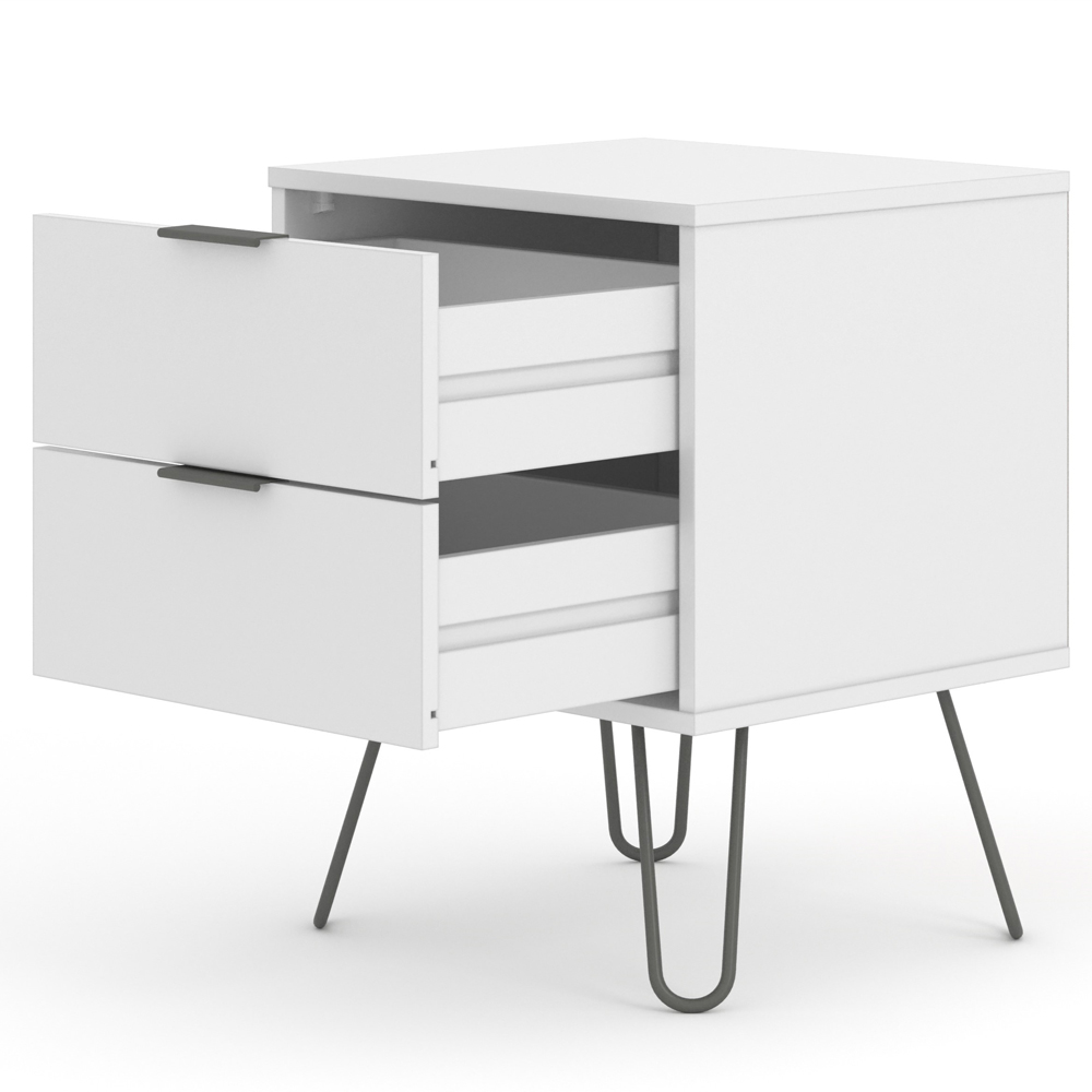 Core Products Augusta 2 Drawer White Bedside Table Image 5