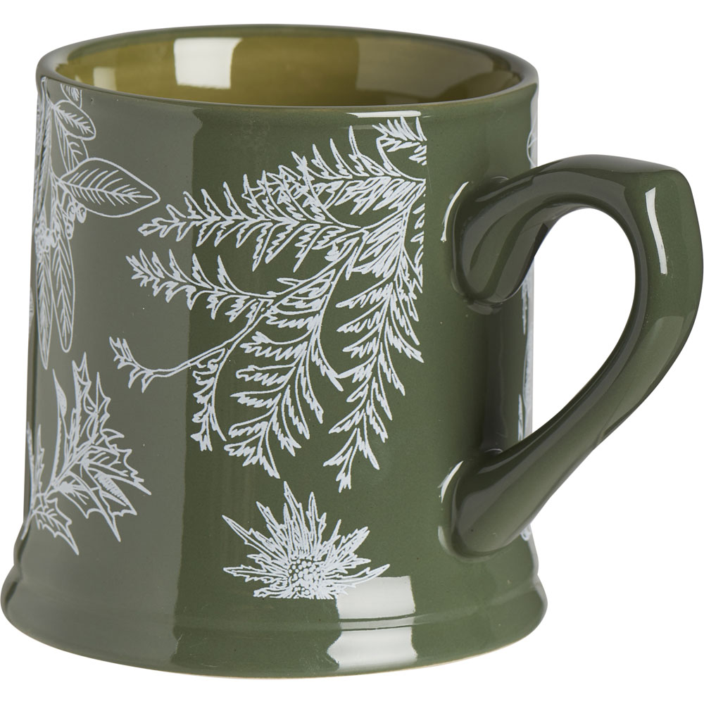 Wilko Dark Green Foliage Tankard Mug Image 2
