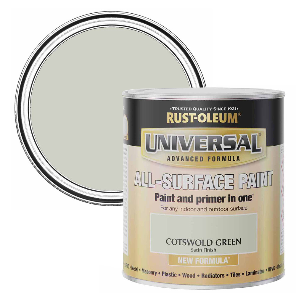 Rust-Oleum Universal Cotswold Green Satin All Surface Paint 750ml Image 1