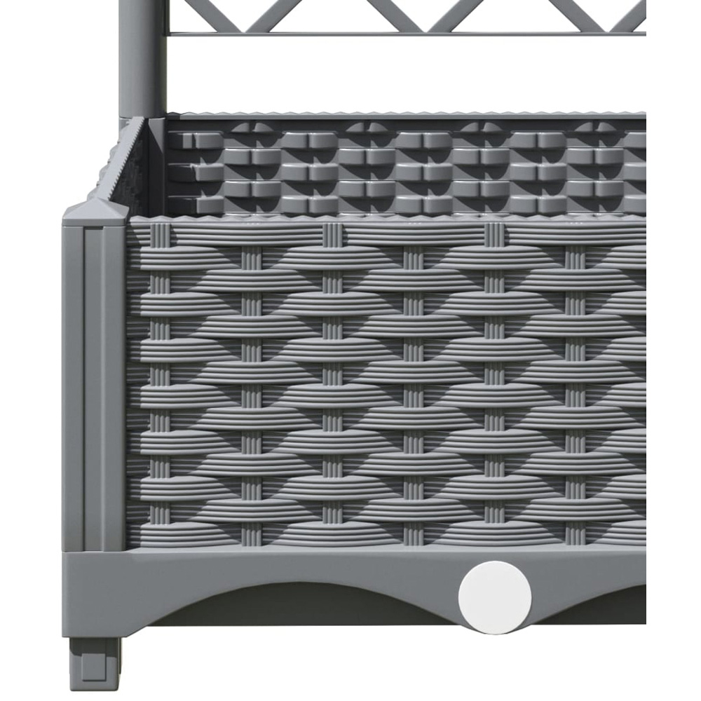 vidaXL Light Grey Polypropylene Garden Planter with Trellis 121.5 x 40 x 40cm Image 6