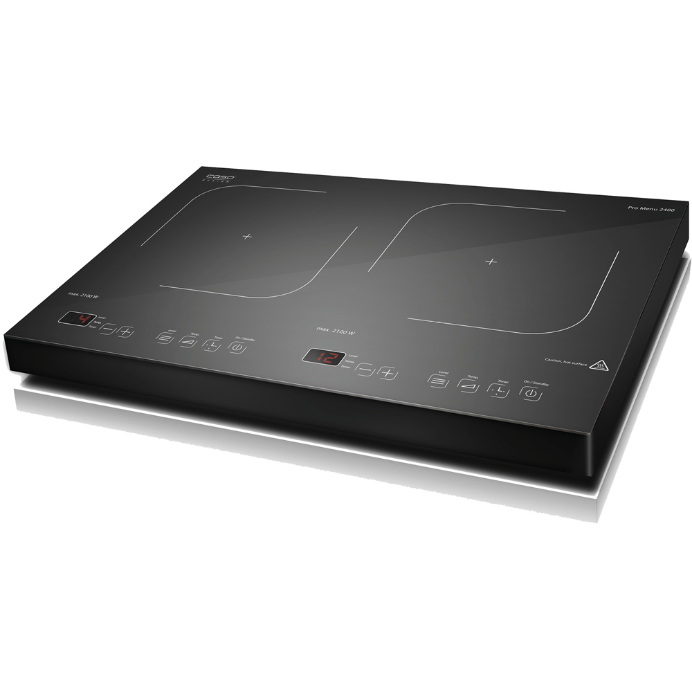 CASO Design ProMenu 2400 Black Twin Portable Induction Hob Image 1