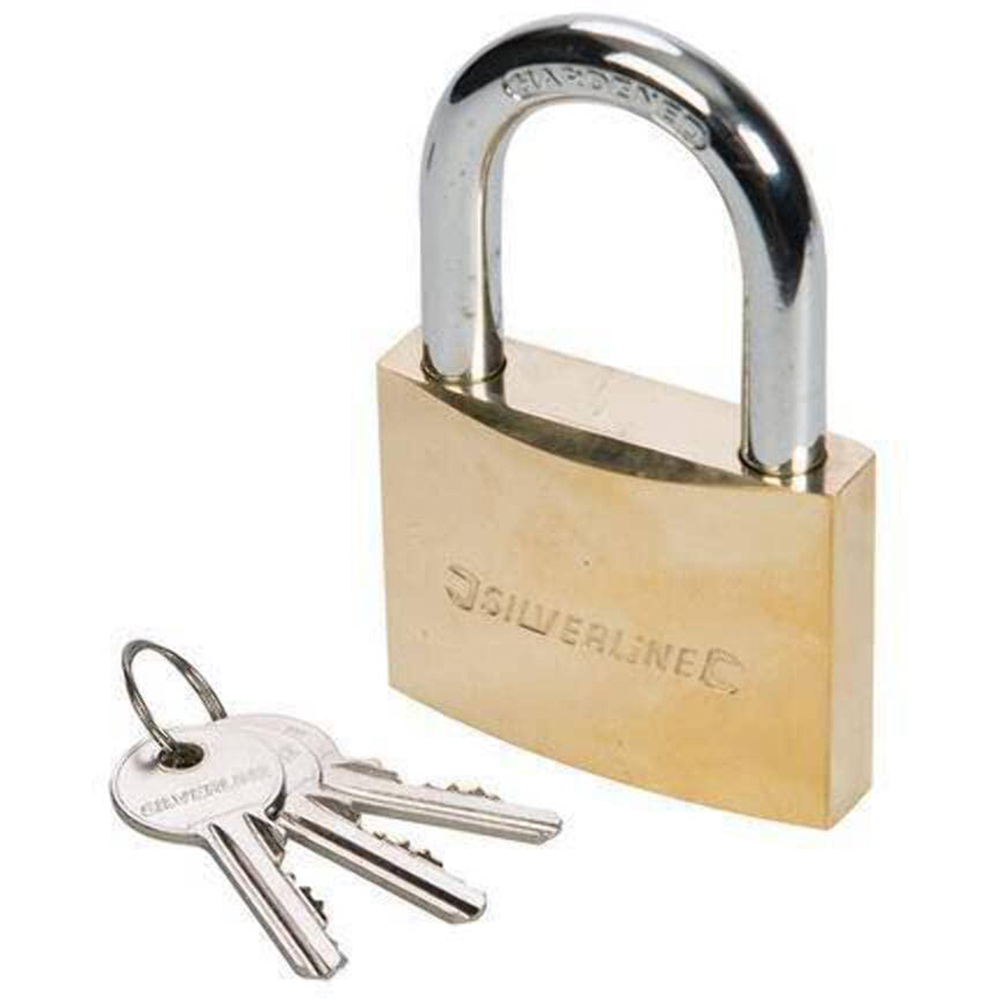 Silverline Brass Padlock 40mm Image 1