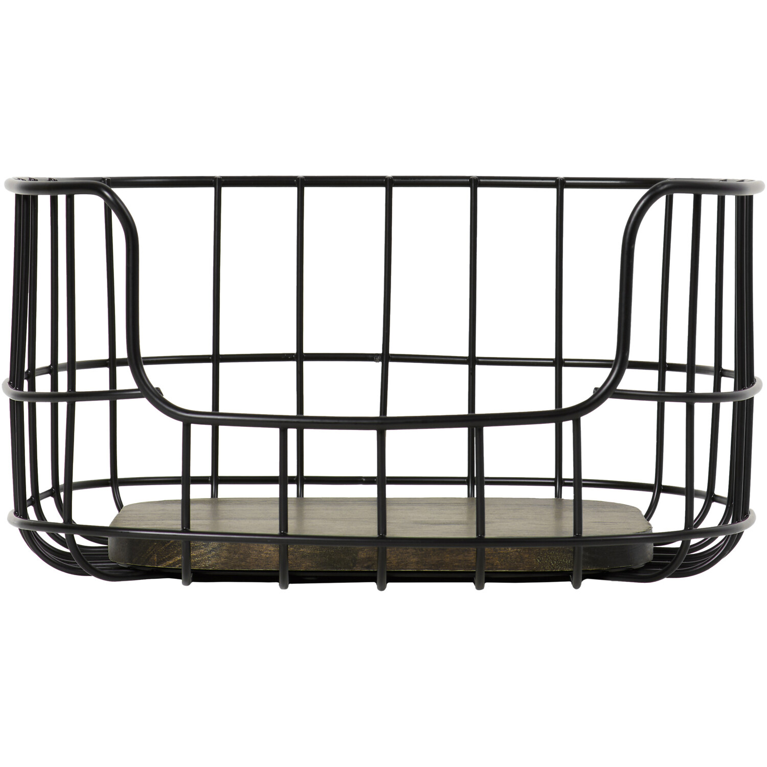 Malmo Stackable Wood Basket - Black Image 1