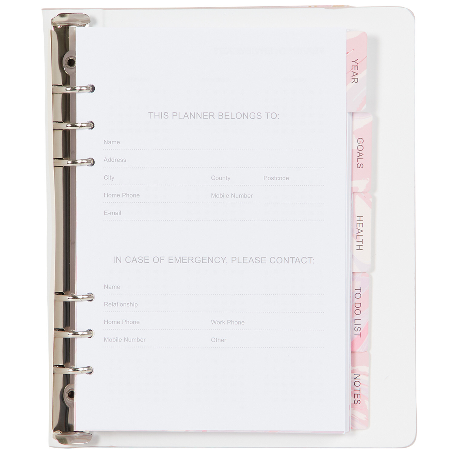 2025 Foiled Marble Index Diary A5 Image 9