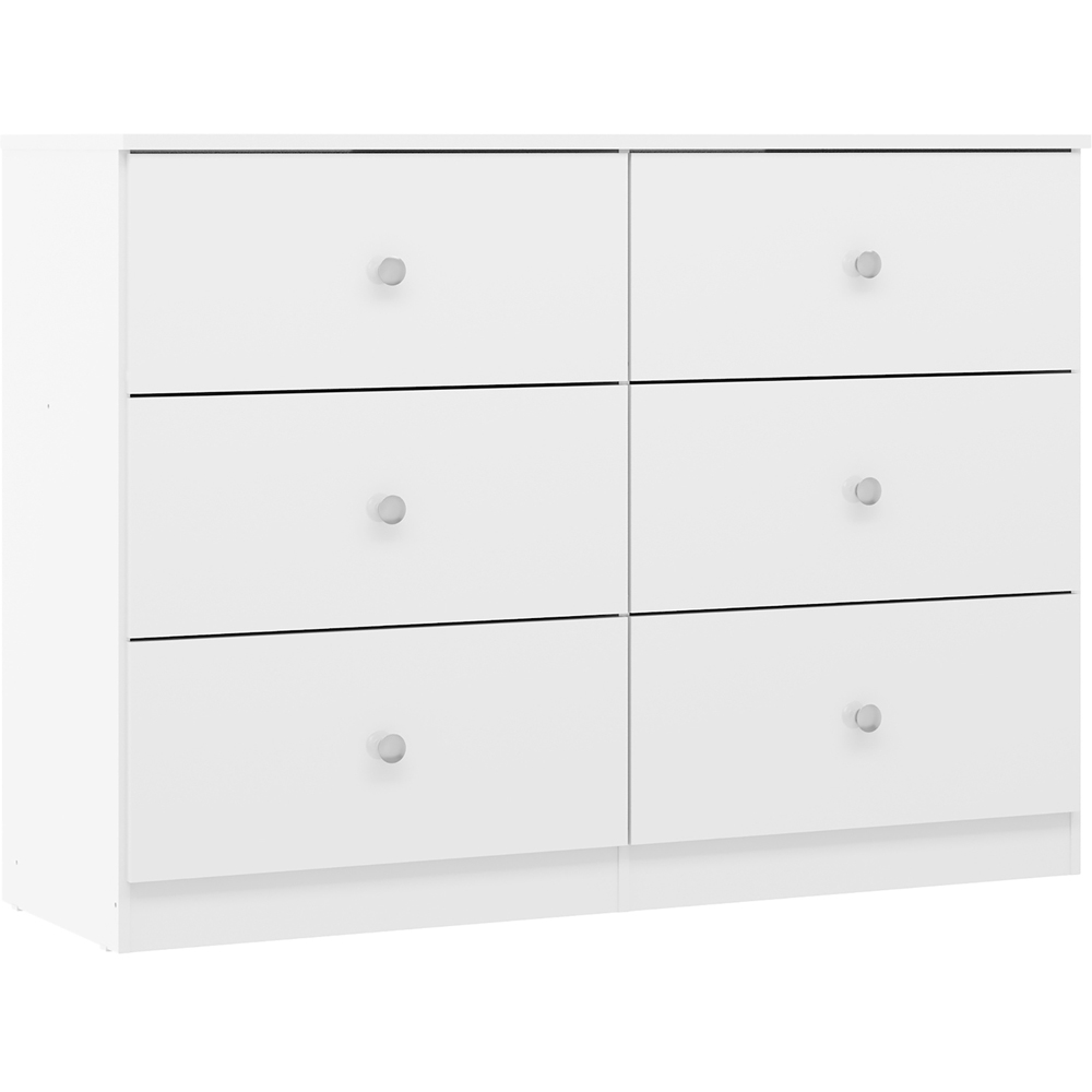 Seconique Denver 6 Drawer White Gloss Storage Chest Image 2