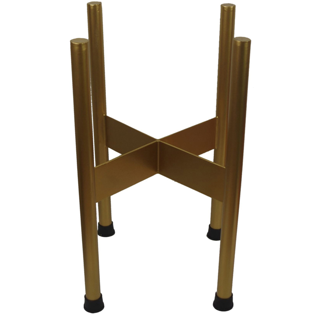Botanik Gold Metal Planter with Stand 38.5 x 18cm Image 2