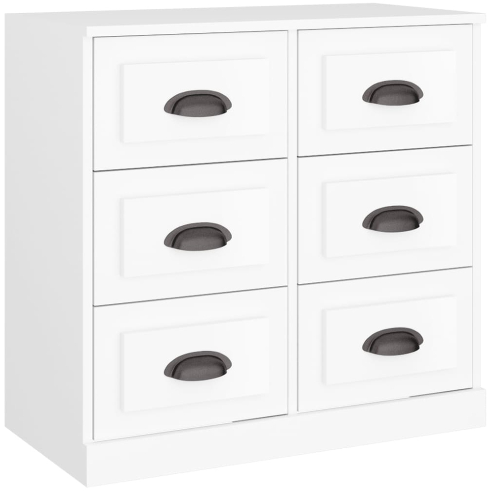 vidaXL 6 Drawer White Sideboard Image 2