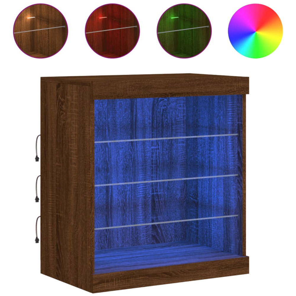 vidaXL 4 Shelf Brown Oak Sideboard with RGB LED Lights Image 2