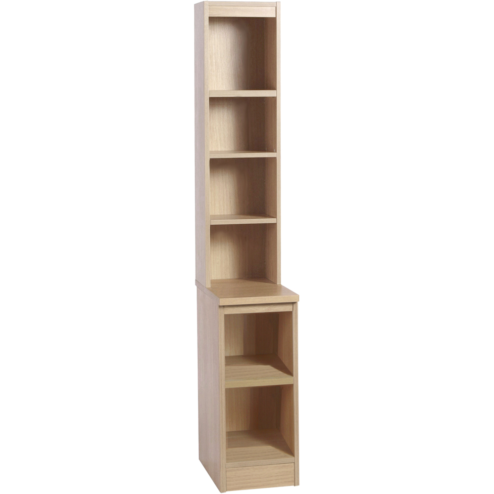 R White Cabinets 6 Shelf Brown Desk Height Bookcase with Hutch Image 2
