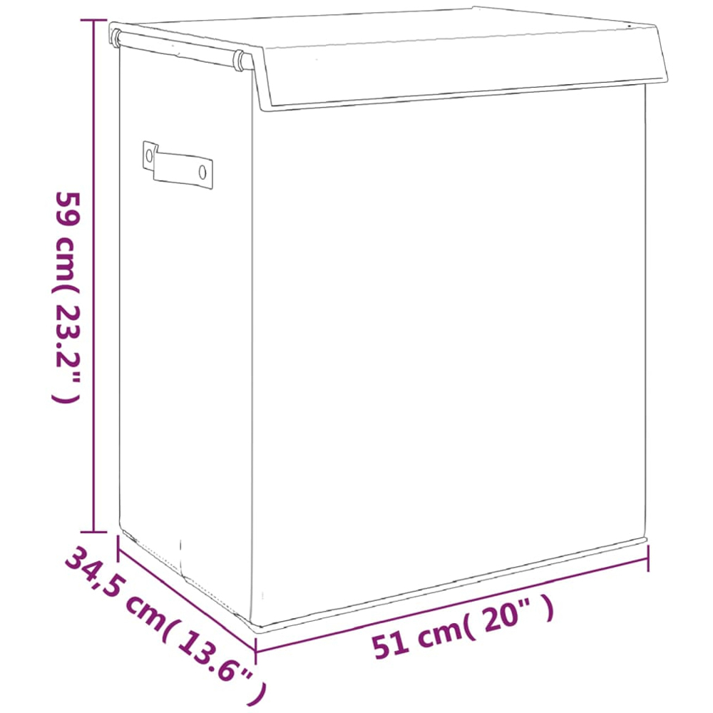 vidaXL Grey Faux Linen Foldable Laundry Hamper with 2 Mesh Bag 59 x 51 x 34.5cm Image 5