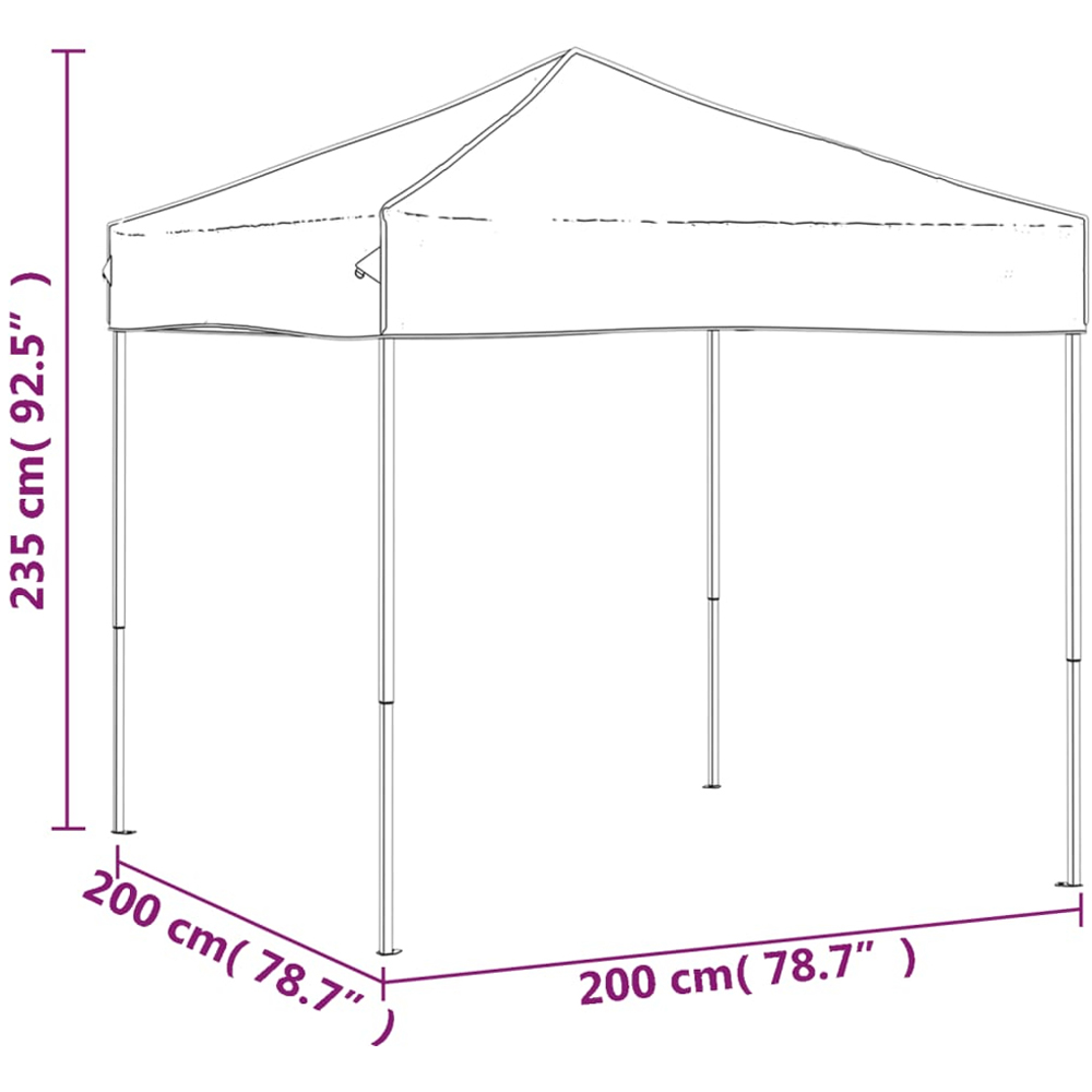 vidaXL 2 x 2m Anthracite Foldable Party Tent Image 9