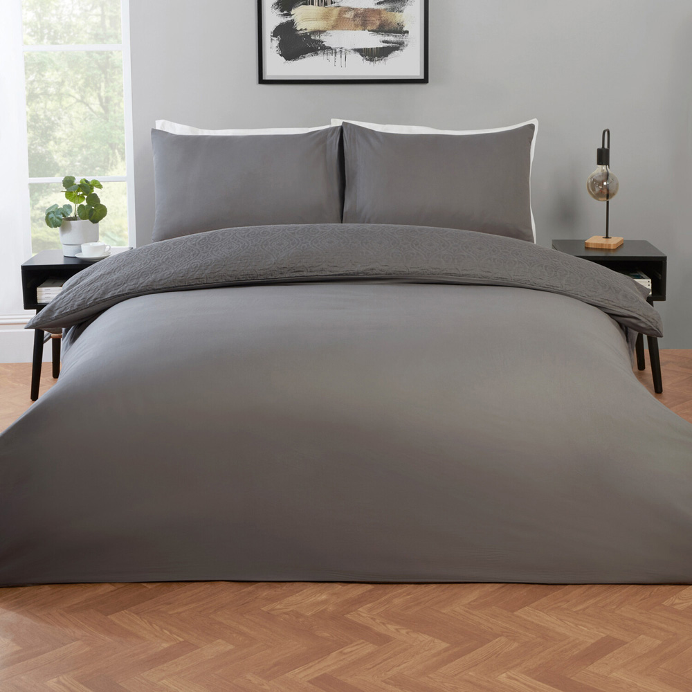 Romilly Matalesse Duvet Set Grey Double Image 2