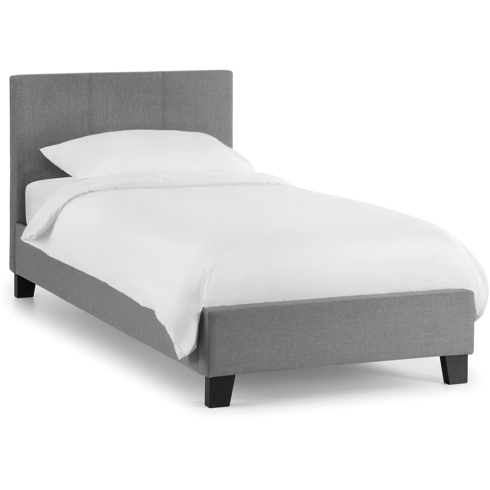 Julian Bowen Rialto Single Light Grey Linen Bed Image 2