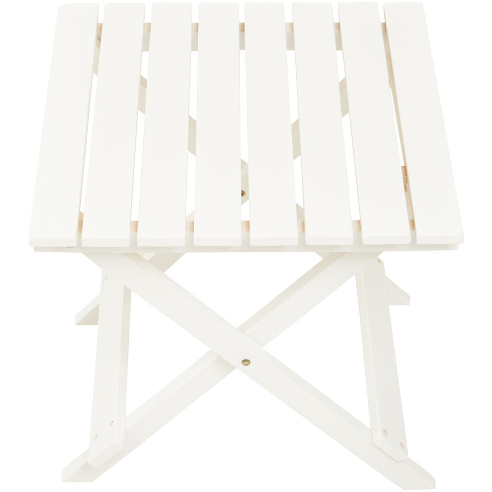 Premier Housewares White Wooden Foldable Side Table Image 3