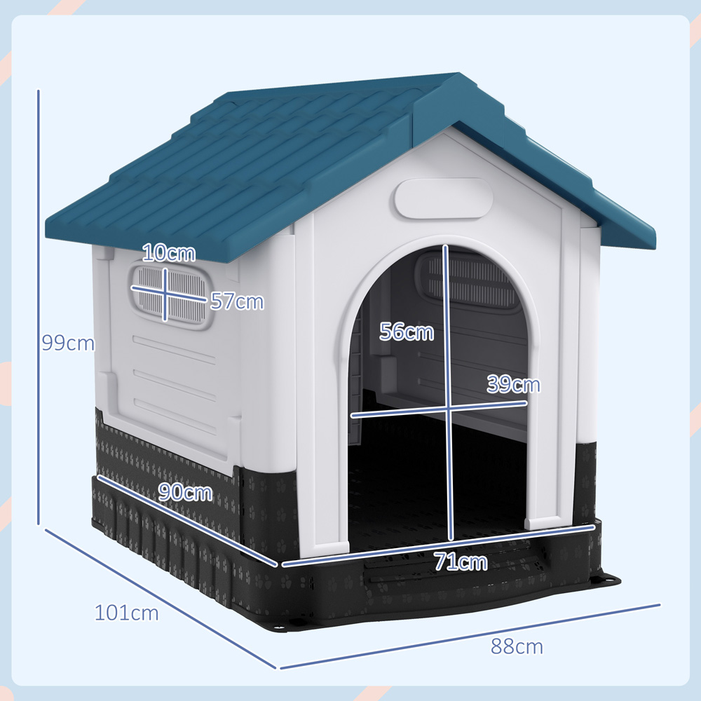 PawHut Blue Outdoor Medium and Large Dog Kennel Image 8