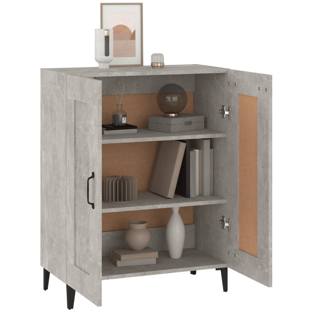 vidaXL 2 Door Concrete Grey Wooden Sideboard Image 4