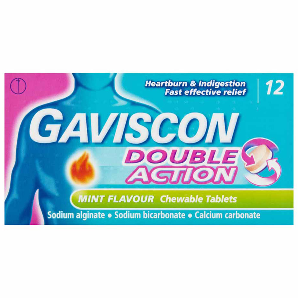 Gaviscon Double Action Chewable Heartburn Relief Tablets 12 pack Image 1