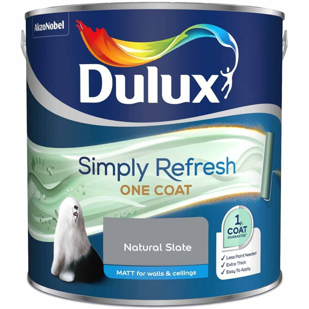 Dulux Simply Refresh One Coat  Natural Slate Matt Emulsion Paint 2.5L Image 2