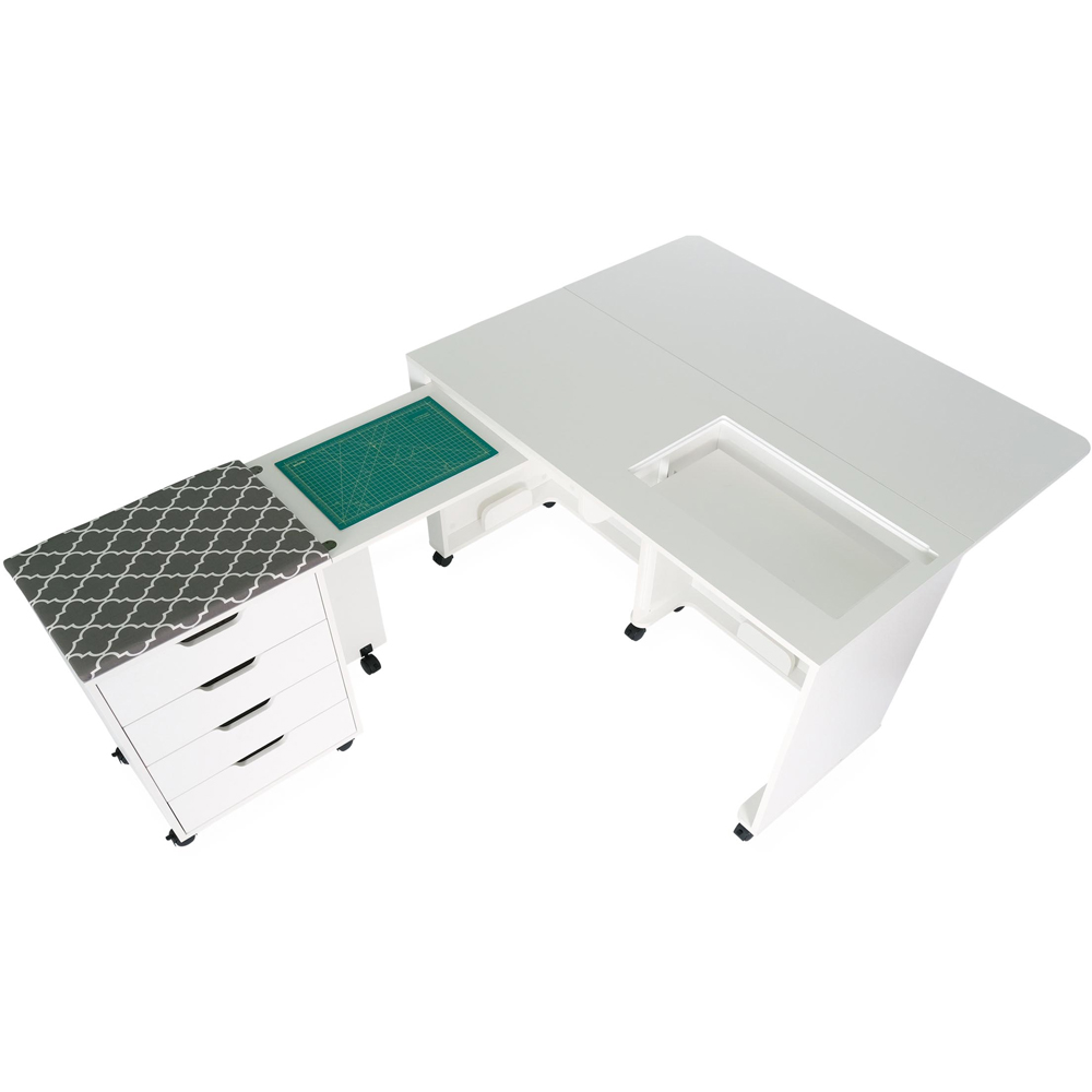 Arrow Cabinets Laverne and Shirley 451 4 Drawer White Fold-Away Sewing Cabinet Image 8