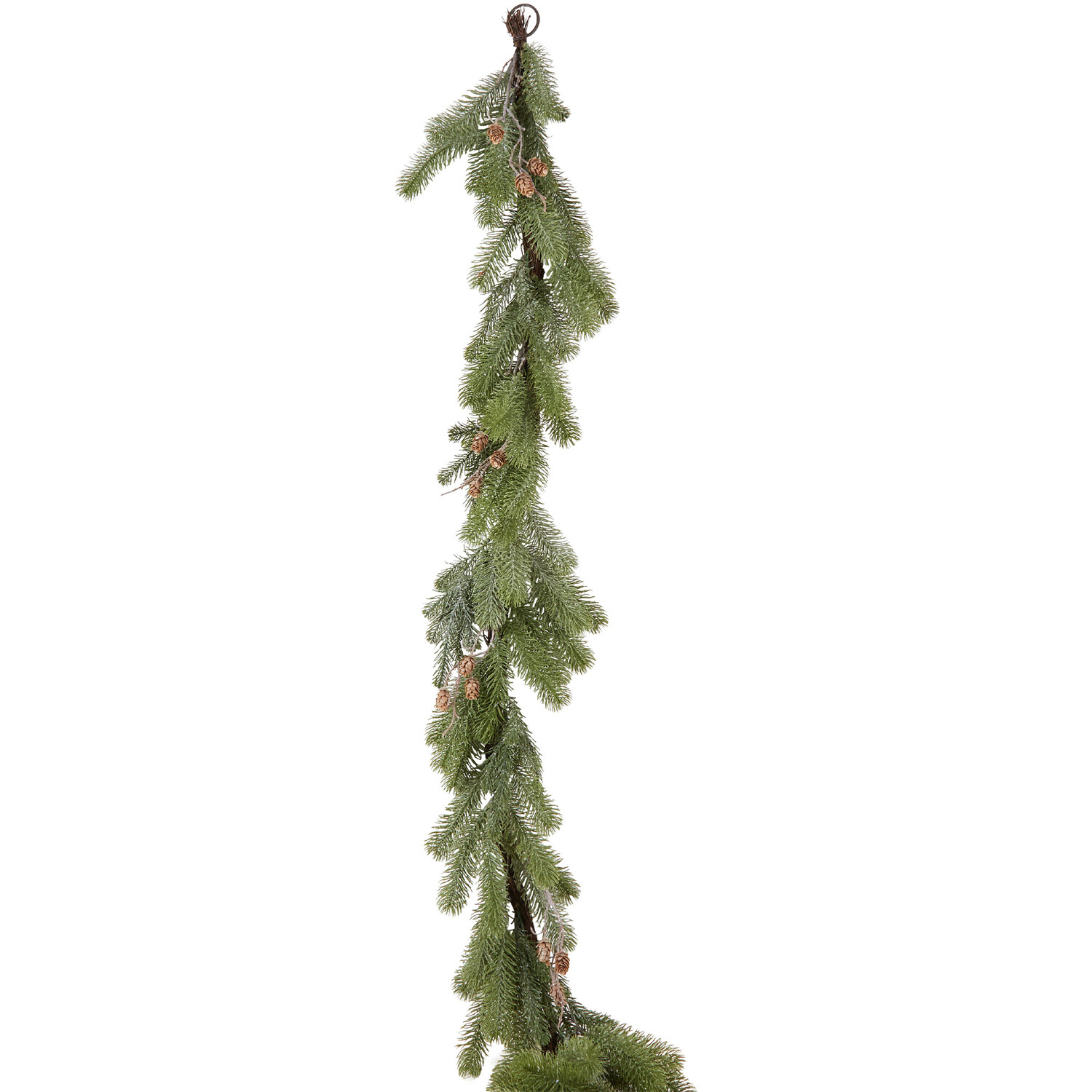 Festive Snowy Pinecone Garland - Green Image 1