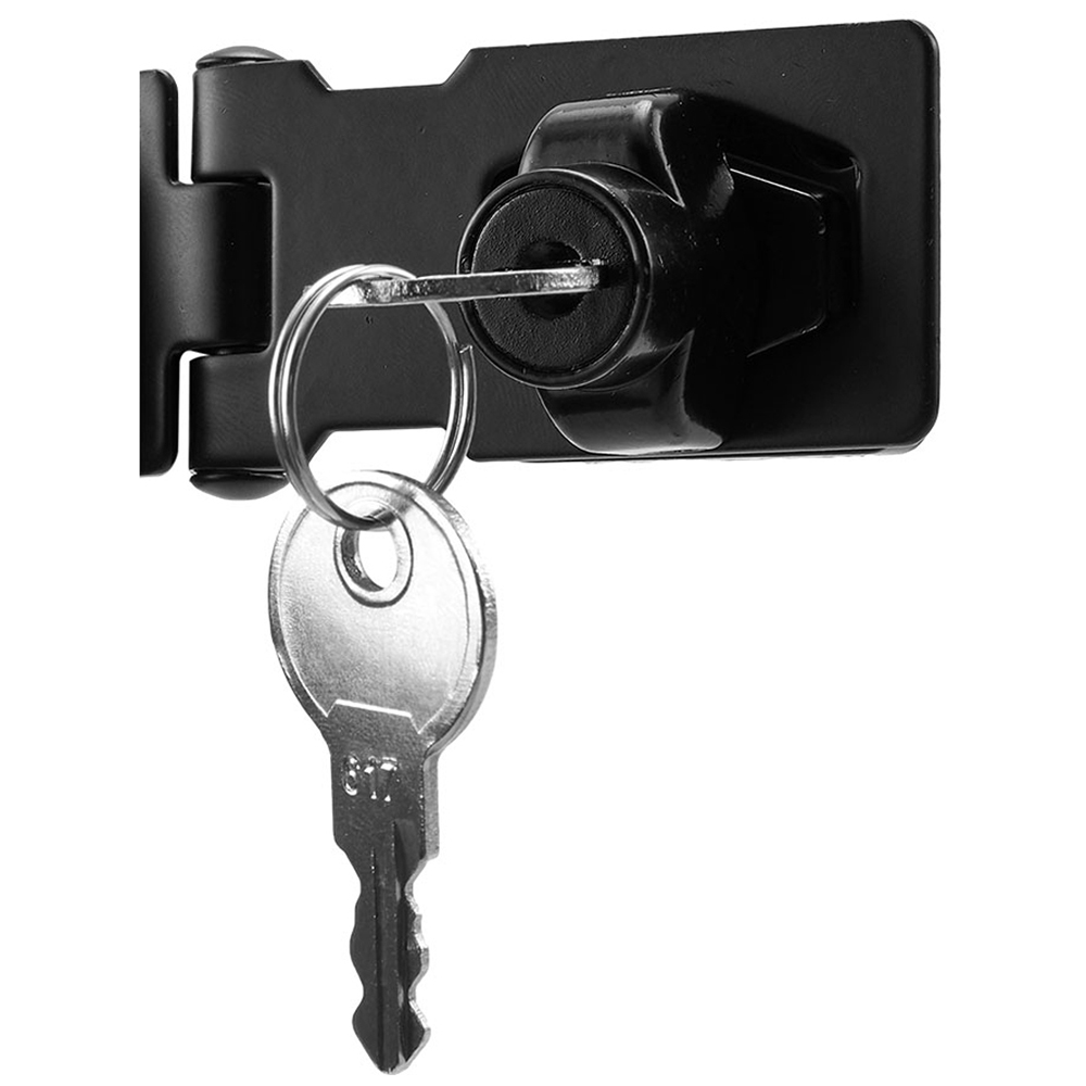 Living and Home Metal Mechanical Cabinet Hasp Lock with Twist Knob and Key 95 x 32mm Image 1