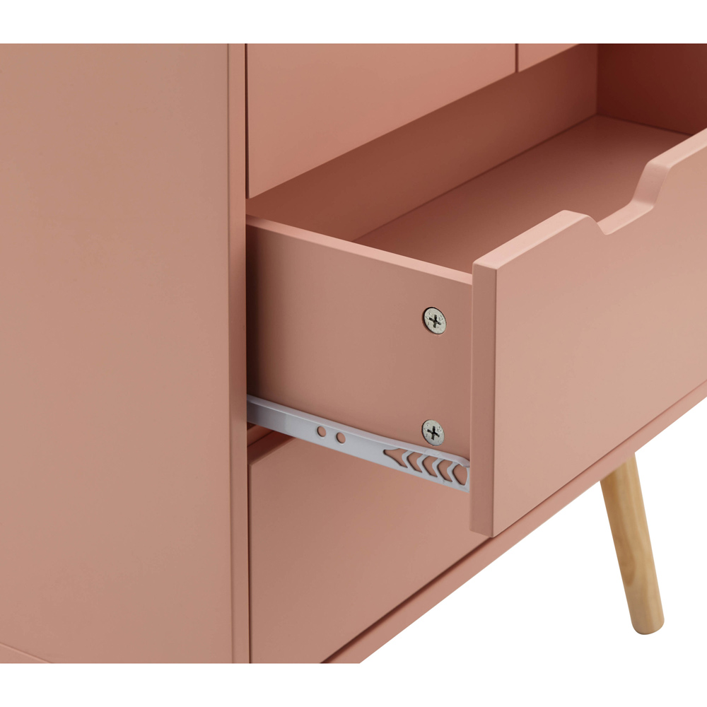 GFW Nyborg 4 Drawer Coral Pink Chest of Drawers Image 7