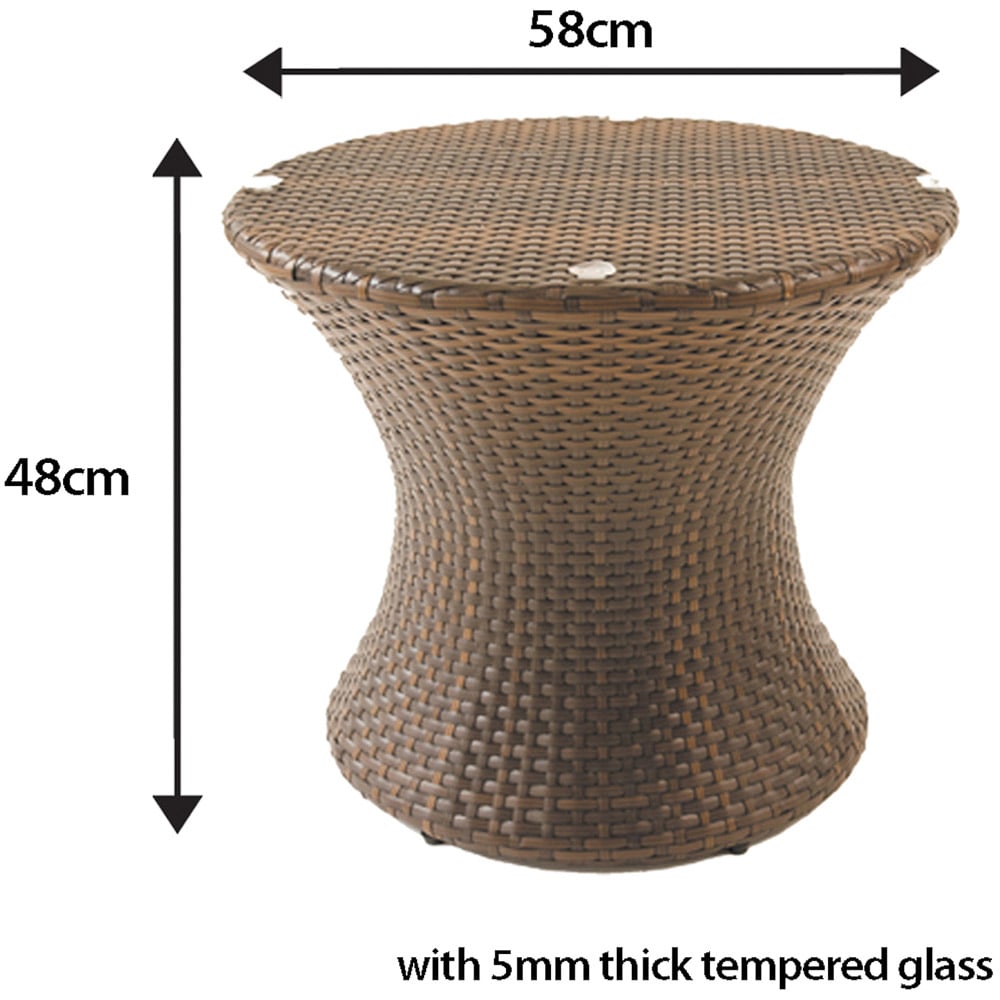 Cozy Bay Provence 2 Seater Cappuccino Rattan Round Tea Furniture Set Image 5