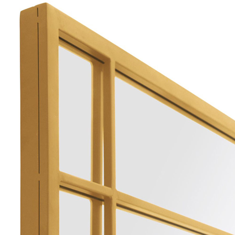 MirrorOutlet The Tabula Gold Metal Window Outdoor Garden Wall Mirror 180 x 90cm Image 6