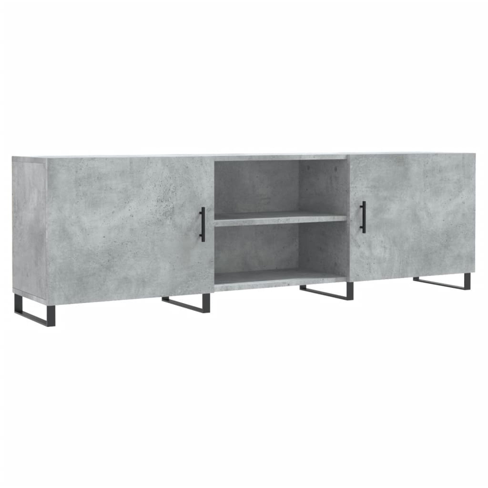 vidaXL 2 Door 2 Shelf Concrete Grey TV Cabinet Image 2