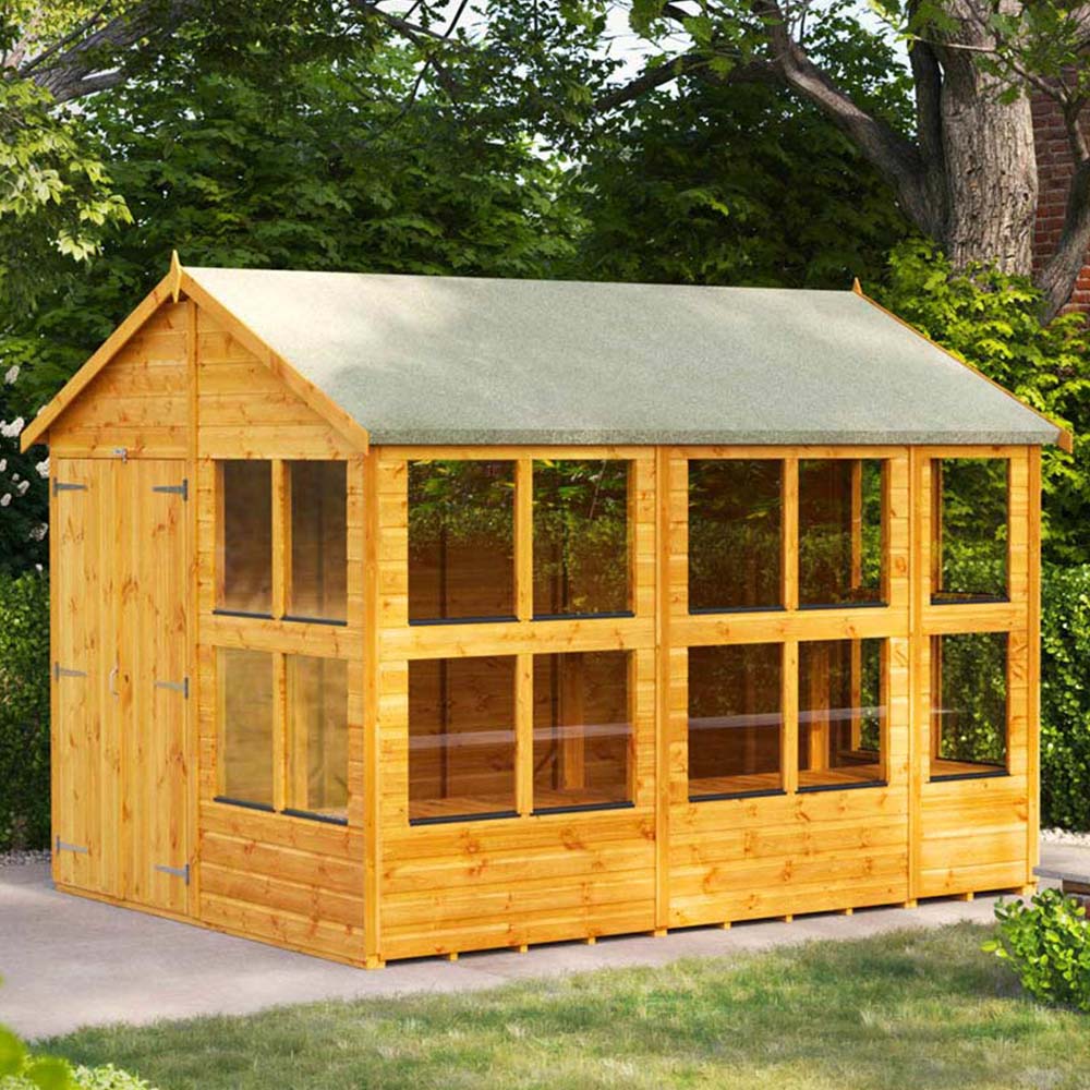 Power 10 x 8ft Apex Potting Shed with Double Doors Image 2