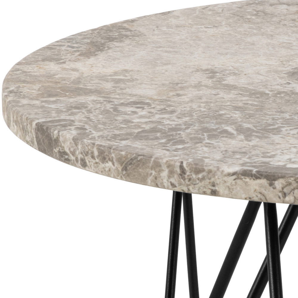 Florence Prunus Grey Marble Round Side Table Image 4