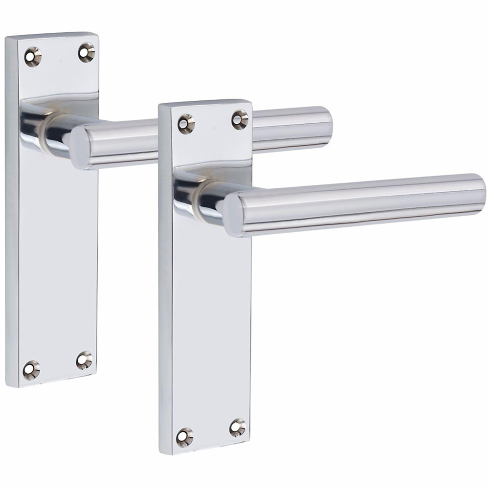 Golden Grace Victorian Straight T-Bar Silver Latch Handles Set 5 Pack Image 2