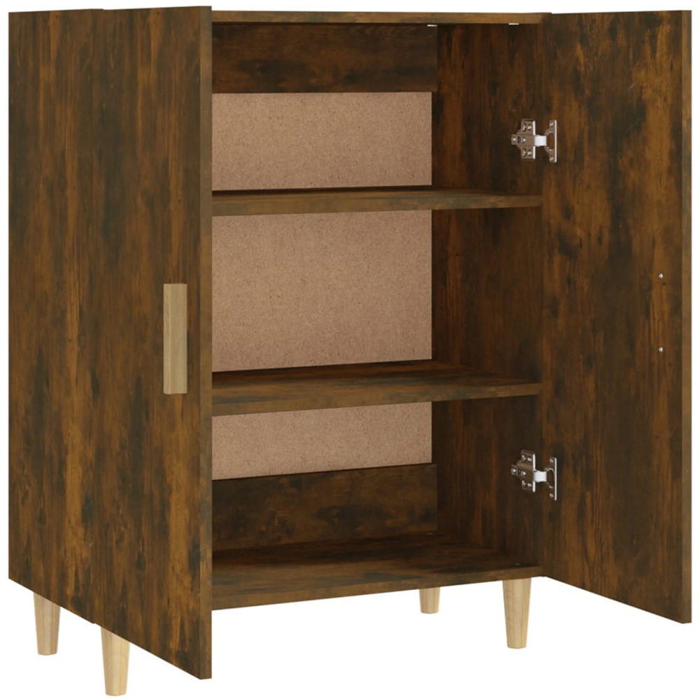 vidaXL 2 Door Smoked Oak Sideboard with Wooden Handles Image 5