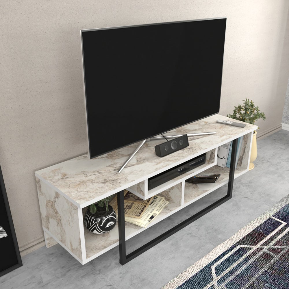 Decorotika Asal Ephesus and Black Wide TV Unit Image 7
