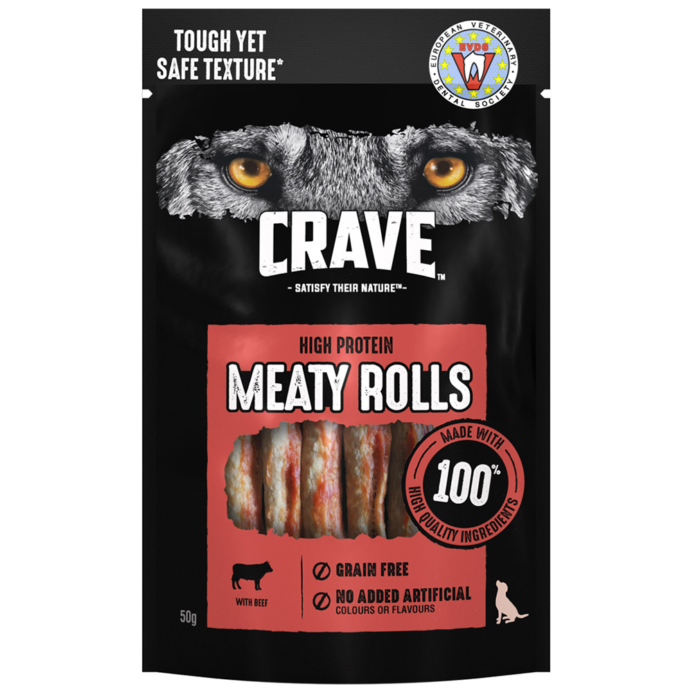 CRAVE Meaty Rolls with Beef 50g Image 1