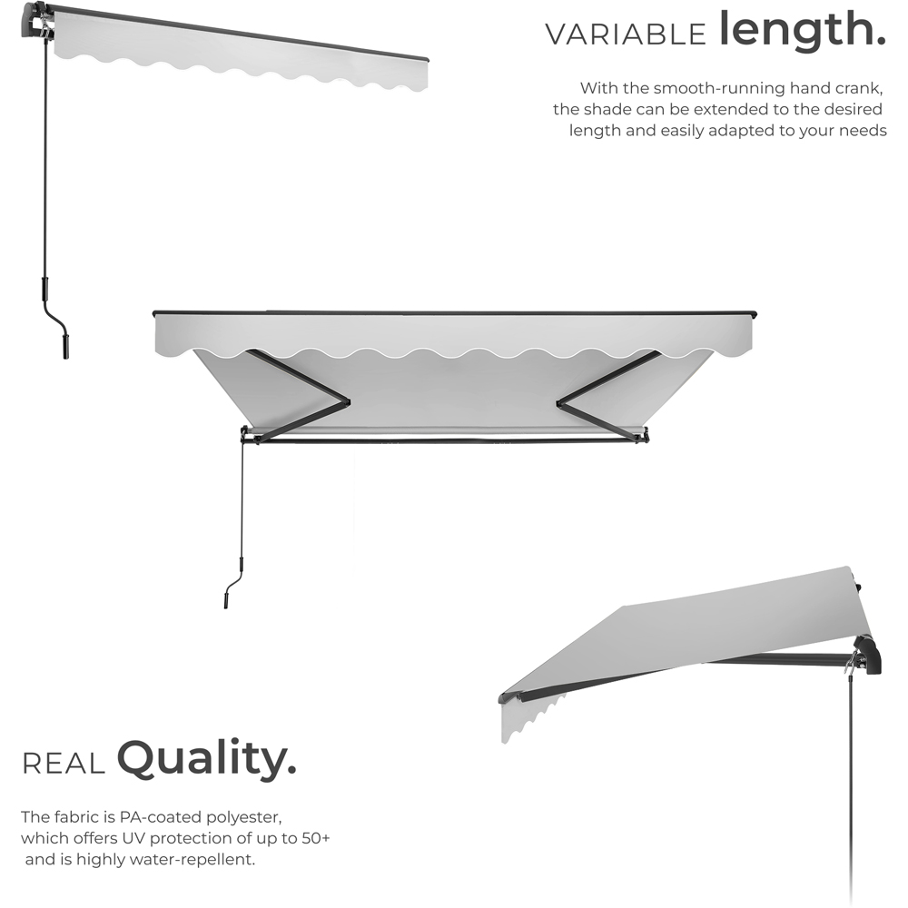tectake Ornella Light Grey Retractable Awning 3 x 2.5m Image 3