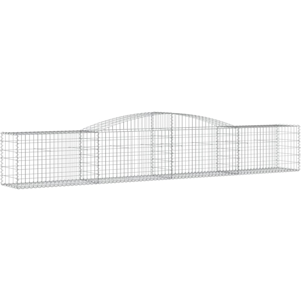 vidaXL Silver Galvanised Iron Arched Gabion Basket 400 x 50 x 60/80cm Image 1