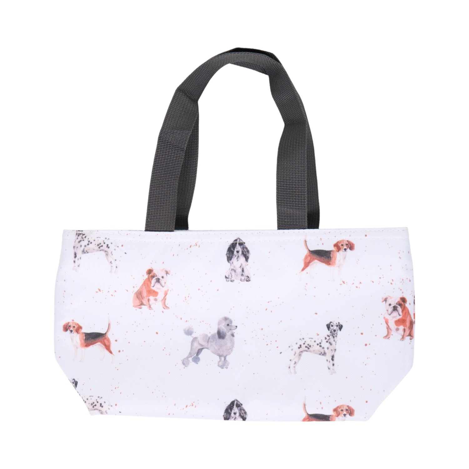 Dog Print Insulated Lunch Bag with Handles White Image 2