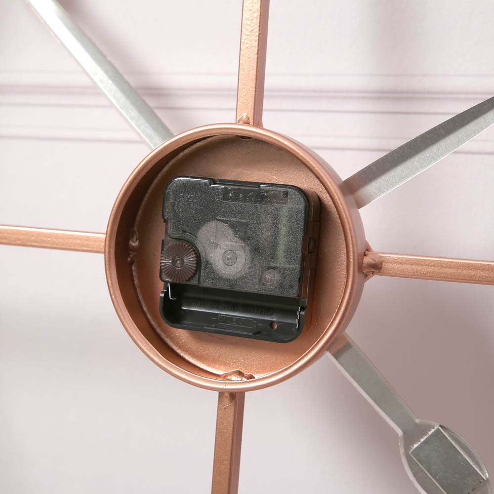 EOS Copper Skeleton Wall Clock with Roman Numerals 80cm Image 7