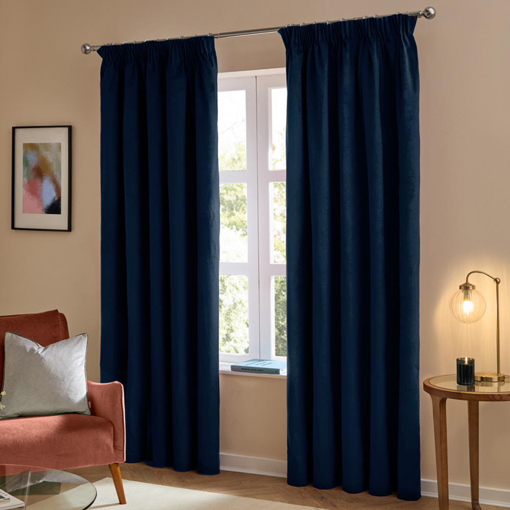 Furn The Ultimate Royal Velvet Blackout Pencil Pleat Curtains 229 x 229cm Image 1