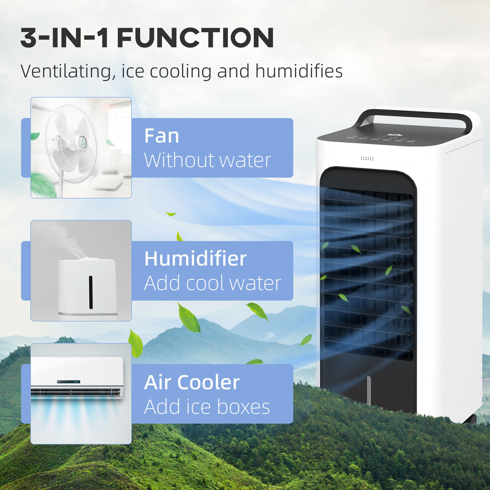 HOMCOM White Mobile Air Cooler Image 5