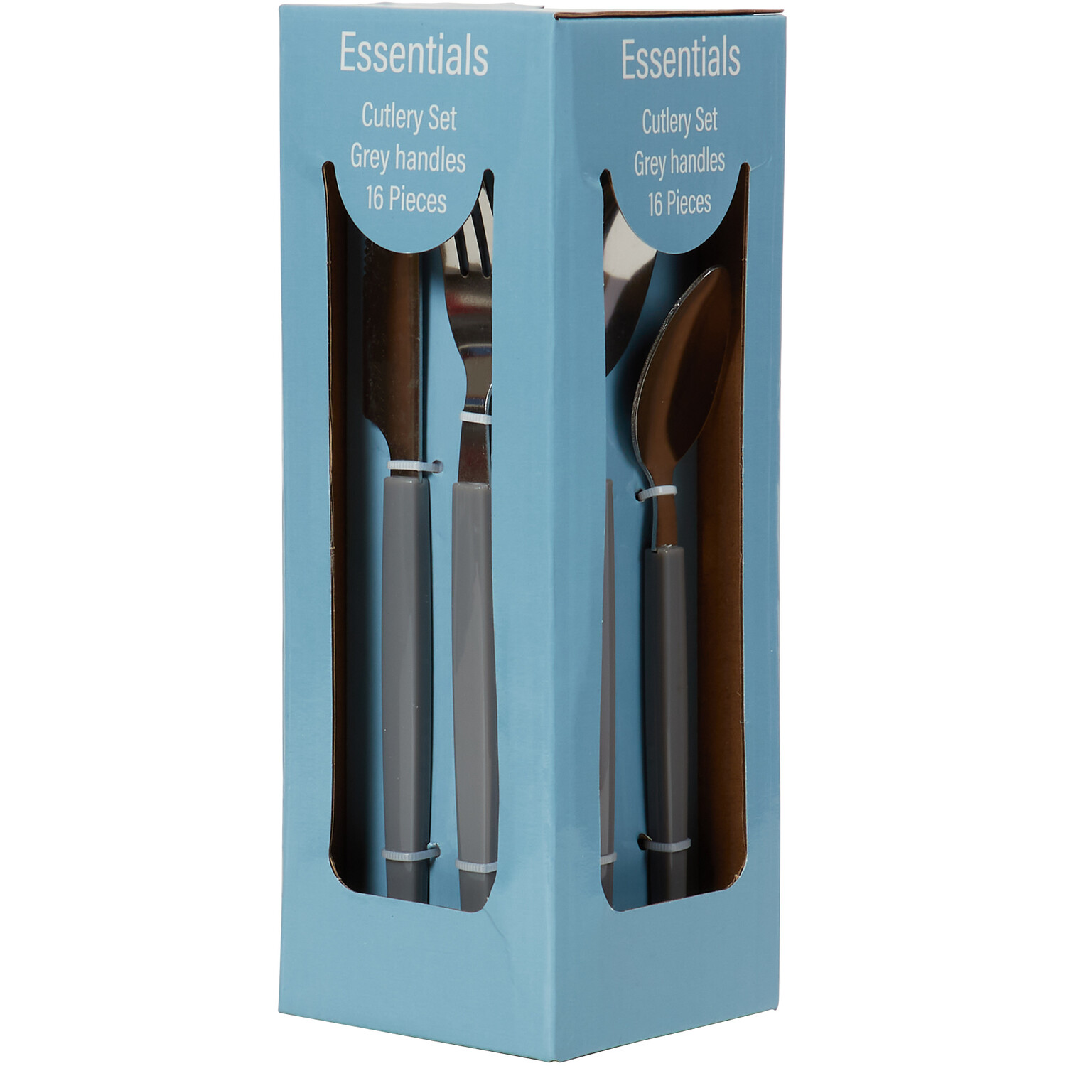 16-Piece Essentials Grey Handle Cutlery Set - Grey Image 3