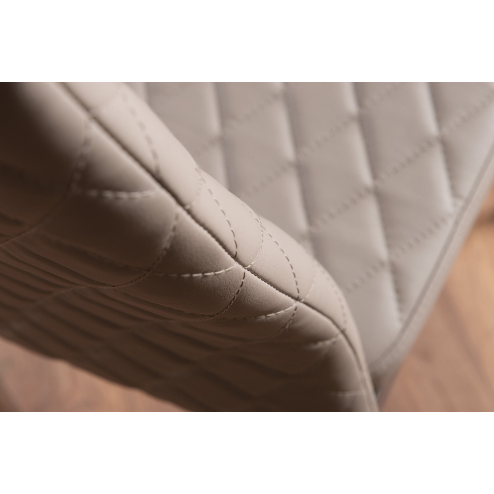 Furniturebox Valera Set of 6 Cappuccino and Chrome Faux Leather Dining Chair Image 8