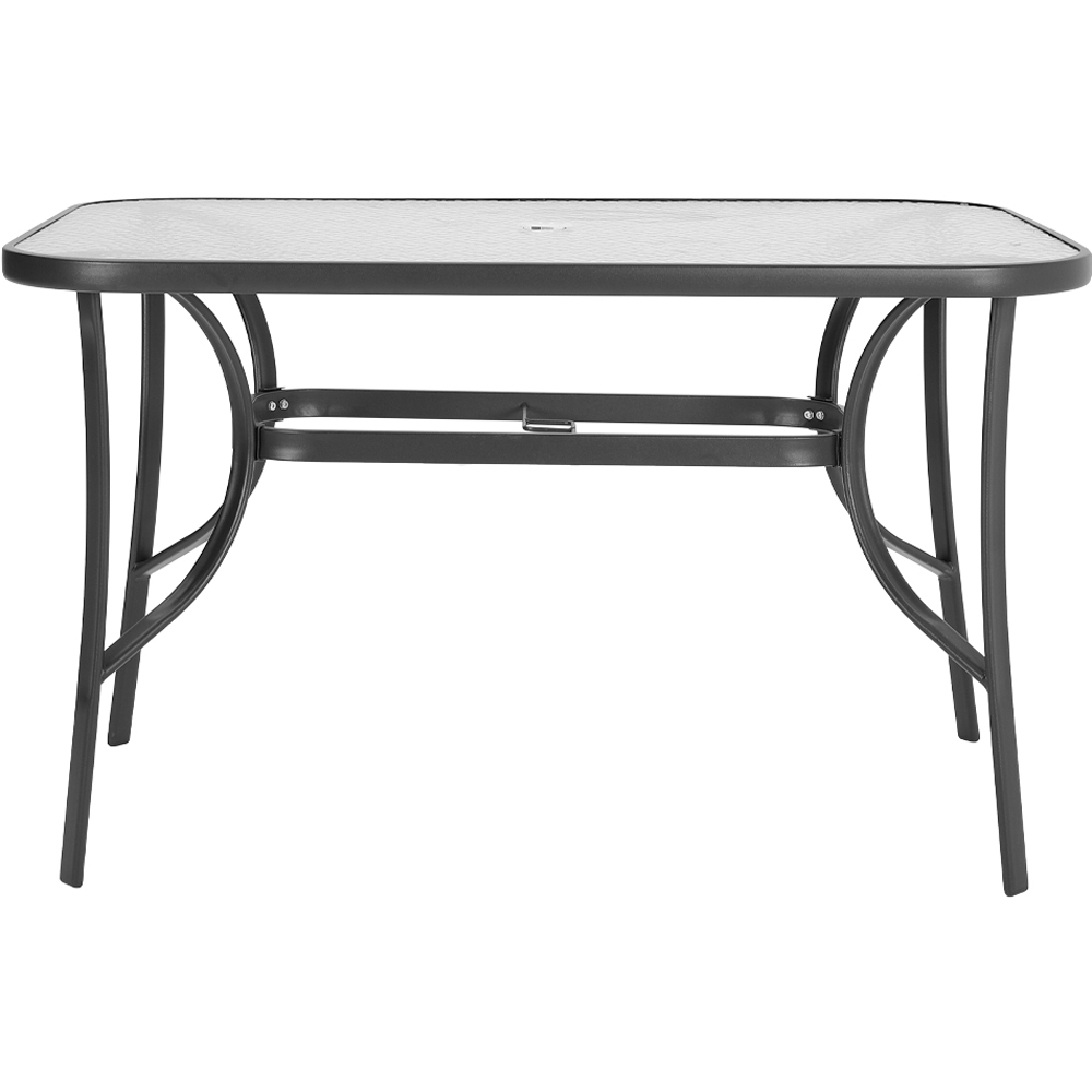 Living and Home PE Rattan 4 Seater Black Tempered Glass Dining Set Image 3
