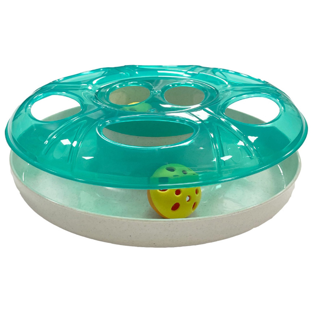 Happy Pet UFO Interactive Green Cat Toy 25 x 25 x 8cm Image 1