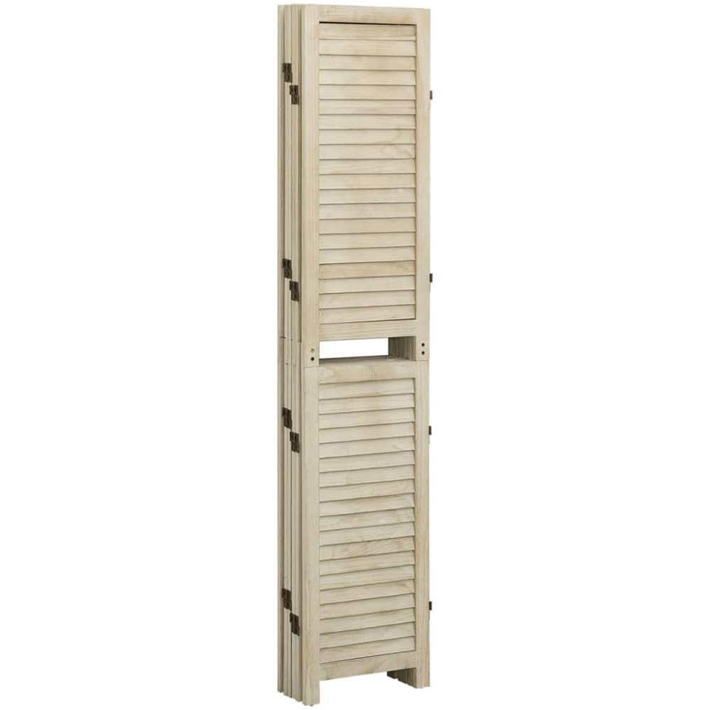vidaXL Solid Paulownia Wood 6 Panel Room Divider 210 x 165cm Image 4