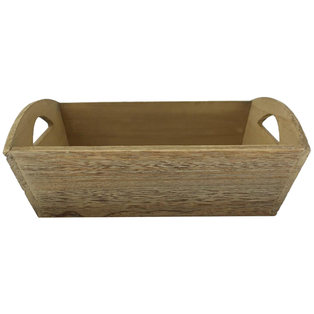 Red Hamper Small Oak Effect Wooden Storage Tray Image 1